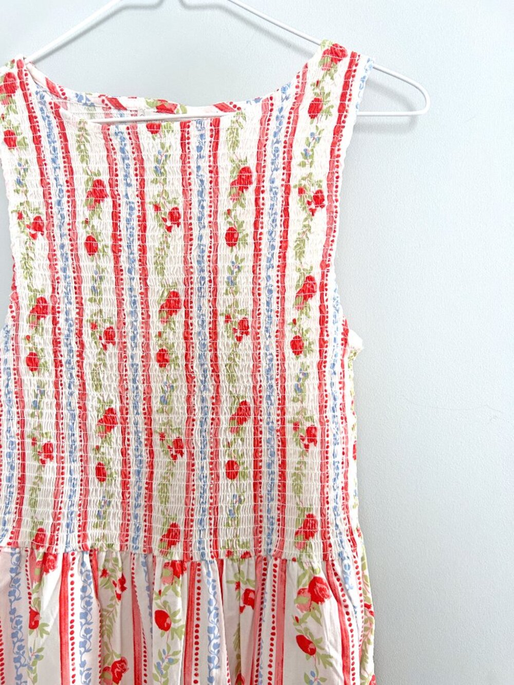 Caroline Constas Pomegranate Smocked Cotton Midi Dress Summer Cottagecore Size S - Picture 4 of 11